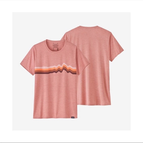 Patagonia Tops - Patagonia Small Pink Capilene Cool Daily Graphic Ridge Rise Stripe Shirt
